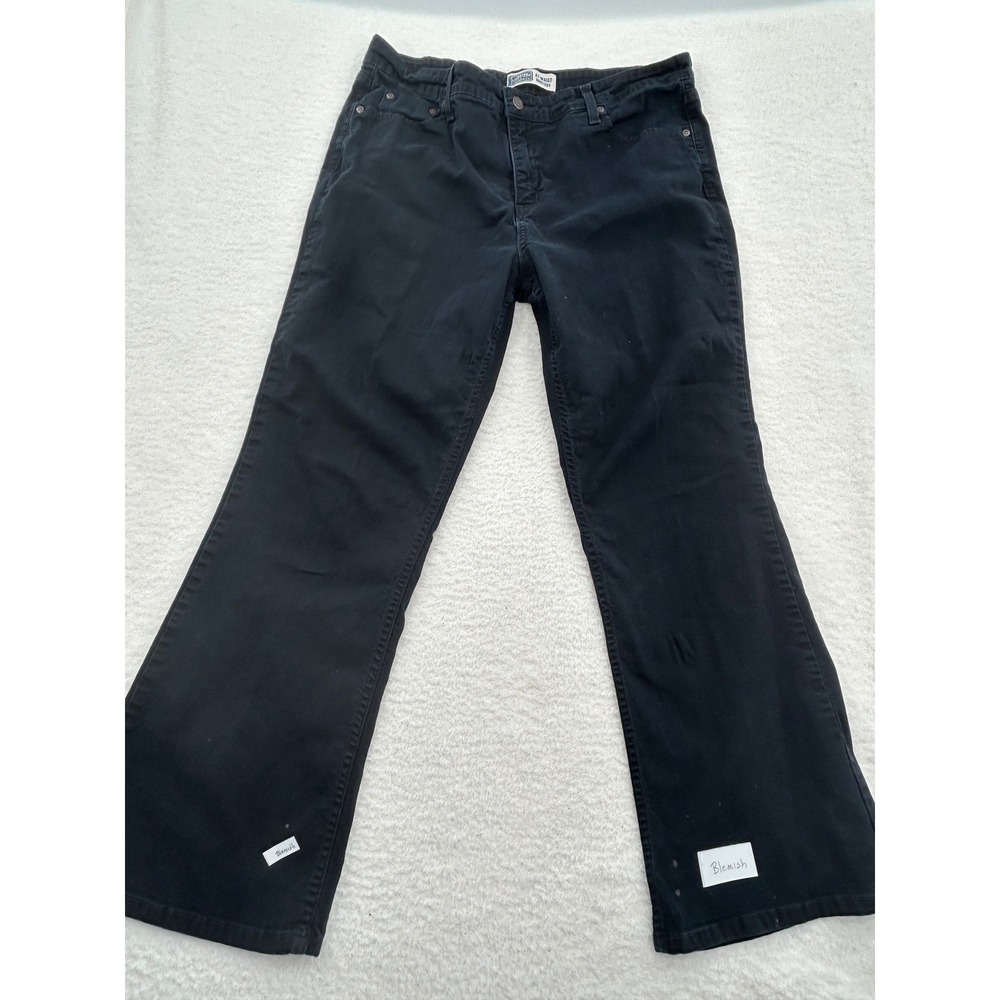 Signature Levi Strauss Women Black Bootcut Jeans Size 16 Short Mid Rise Stretch